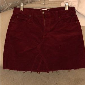 Burgundy soft jean skirt